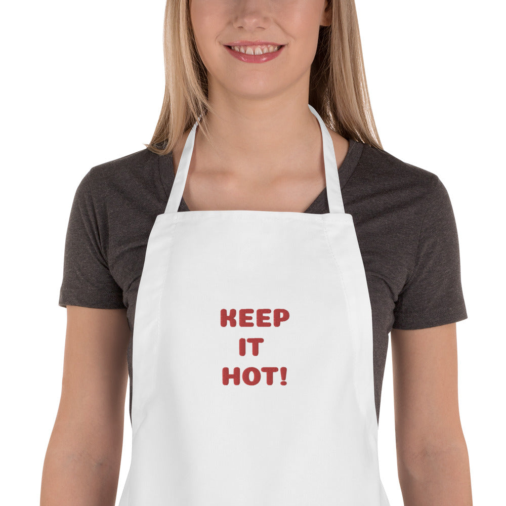 Keep It Hot! Embroidered Apron